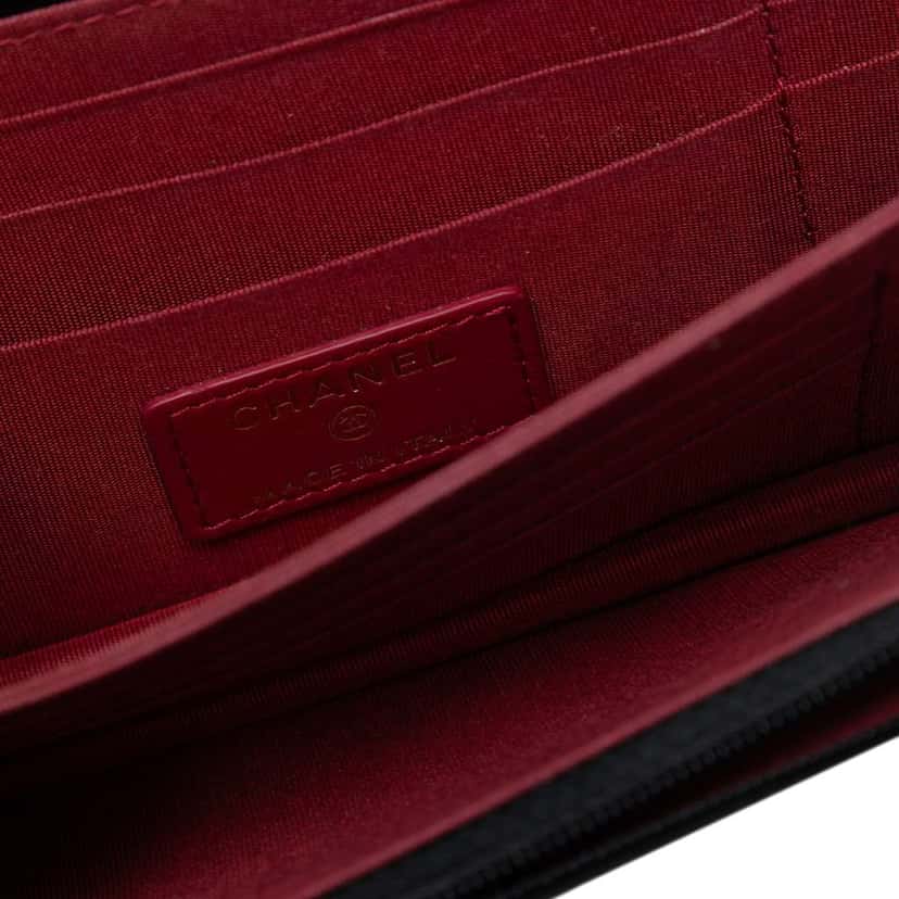 Chanel Lambskin Romance Wallet On Chain Black Leather Very good condition - Box View