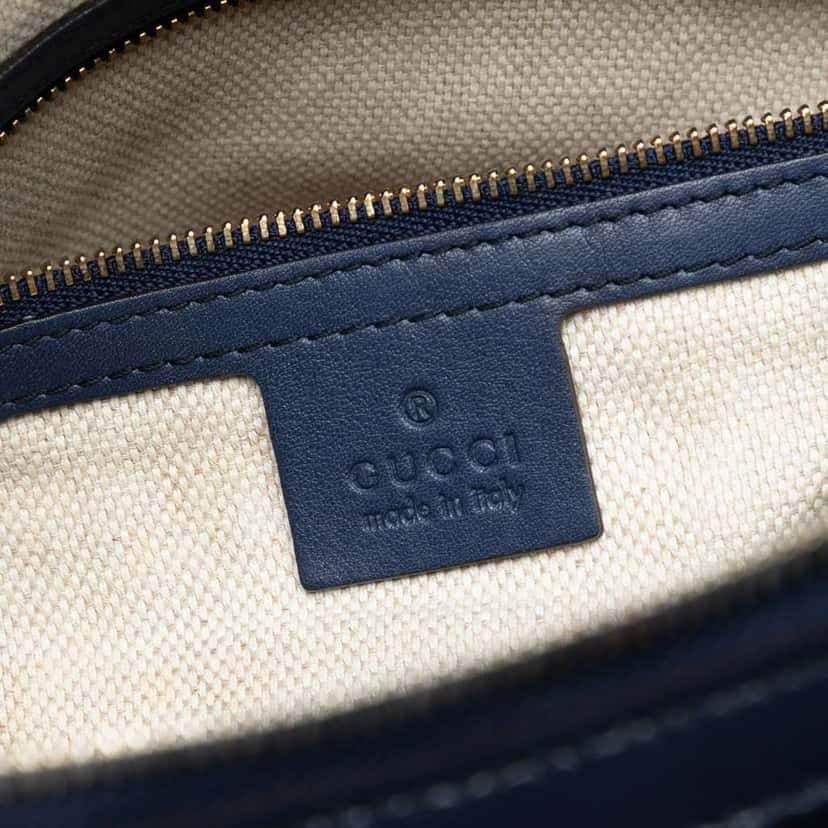 Gucci Small Patent Soho Working Satchel Blue Leather Good condition - Box View