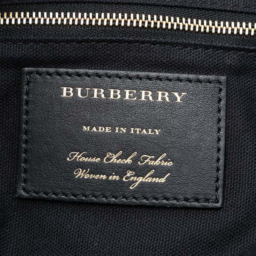 Burberry Small Leather and House Check Canvas Canterbury Tote Black Leather Good condition - Box View