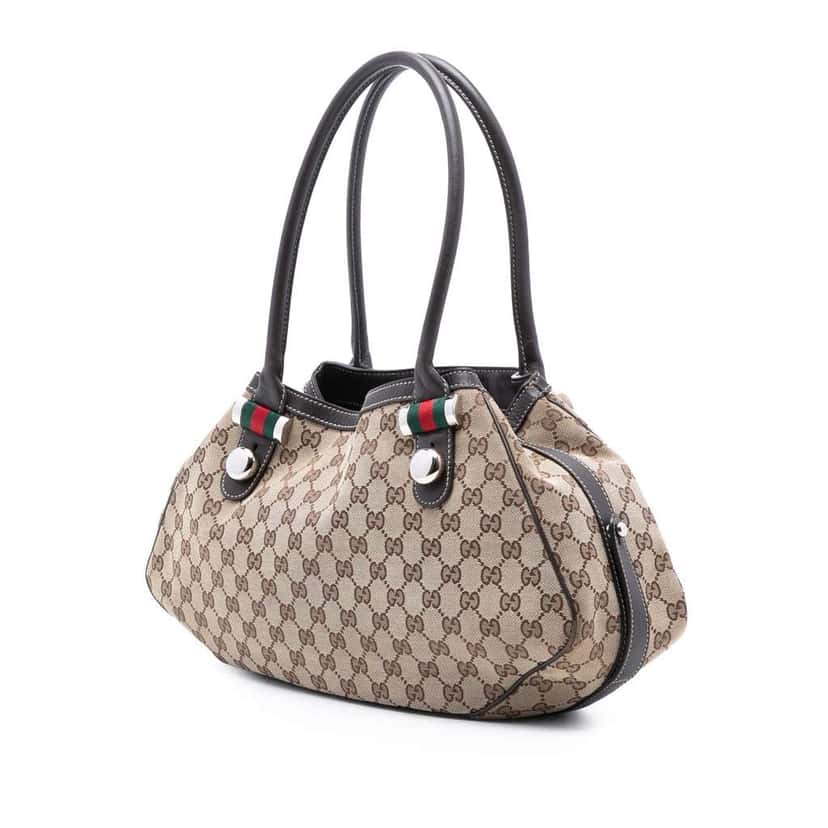 Gucci GG Canvas Match Ball Tote Brown Canvas Good condition - Back View