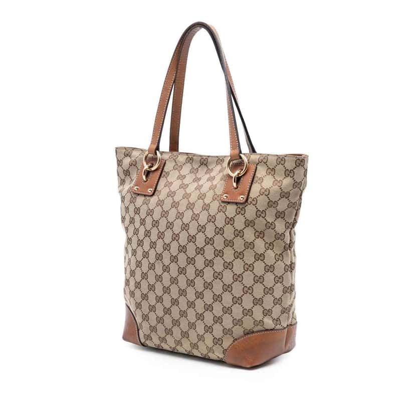 Gucci Medium GG Canvas GG Charm Tote Brown Canvas Very good condition - Back View