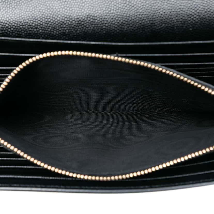 Saint Laurent Grain De Poudre Star Monogram Wallet On Chain Black Leather Good condition - Model View