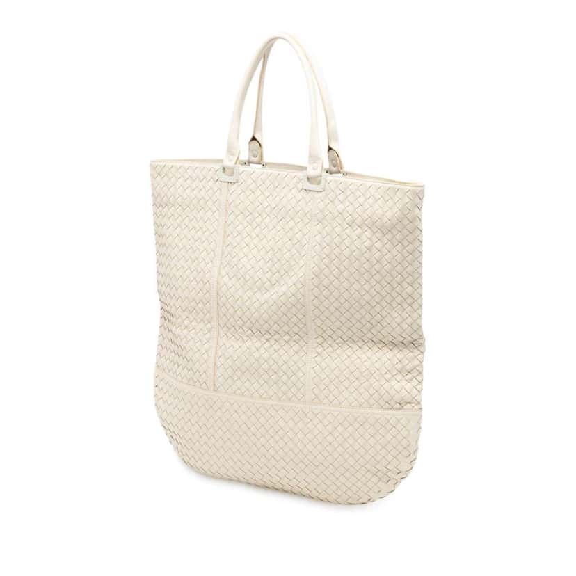 Bottega Veneta Nappa Intrecciato Tote White Leather Very good condition - Back View