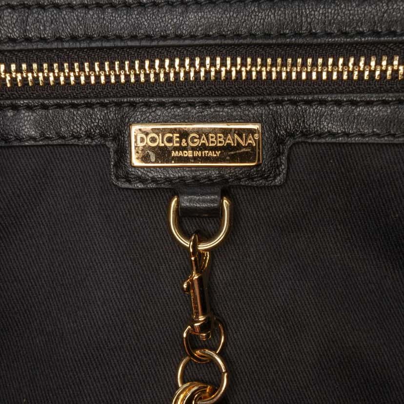 Dolce & Gabbana Pony Hair Leopard Print Chain Tote Brown Good condition - Box View