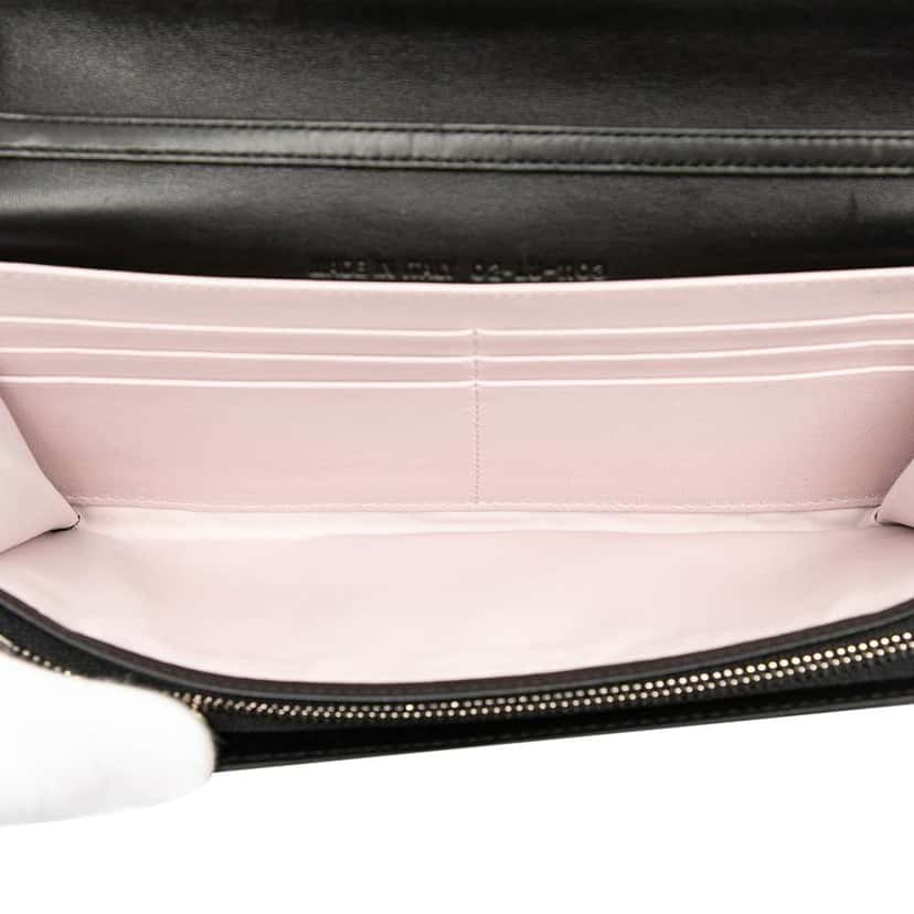 Dior Lambskin Cannage Miss Dior Promenade Wallet on Chain Black Leather Good condition - Model View