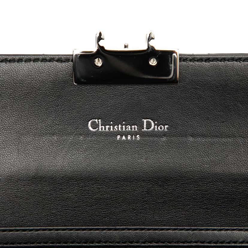 Dior Lambskin Cannage Miss Dior Promenade Wallet on Chain Black Leather Good condition - Box View