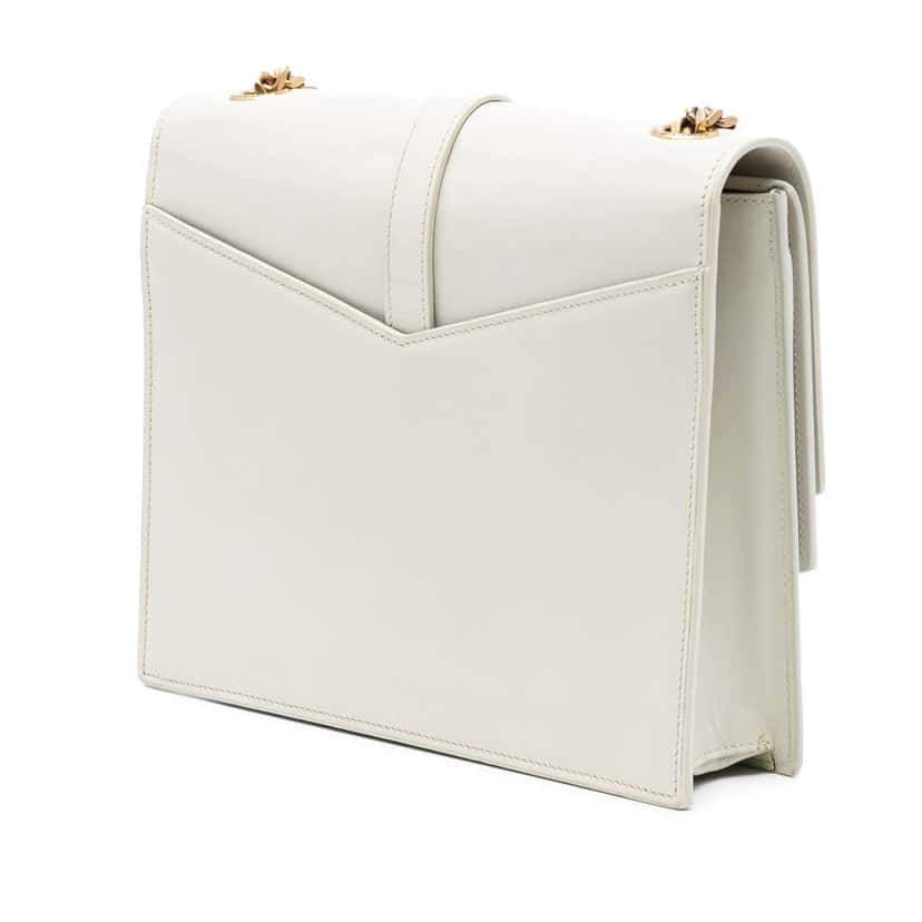 Saint Laurent Medium Leather Monogram Sulpice Crossbody White Leather Good condition - Back View