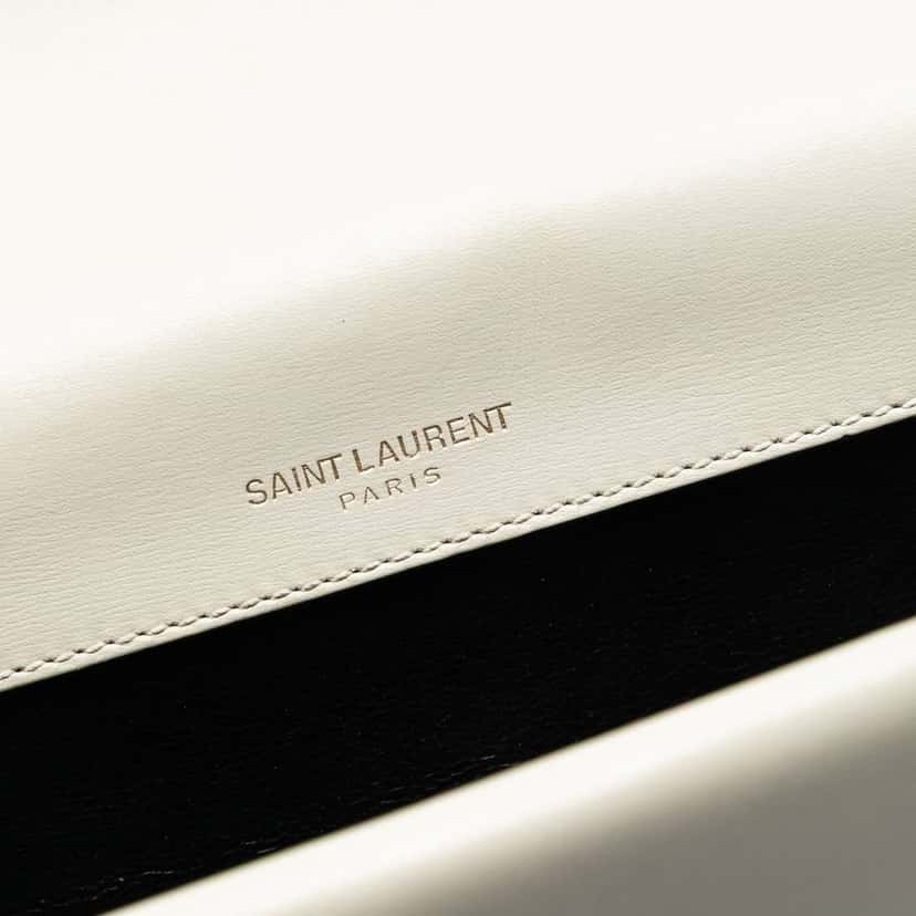 Saint Laurent Medium Leather Monogram Sulpice Crossbody White Leather Good condition - Box View