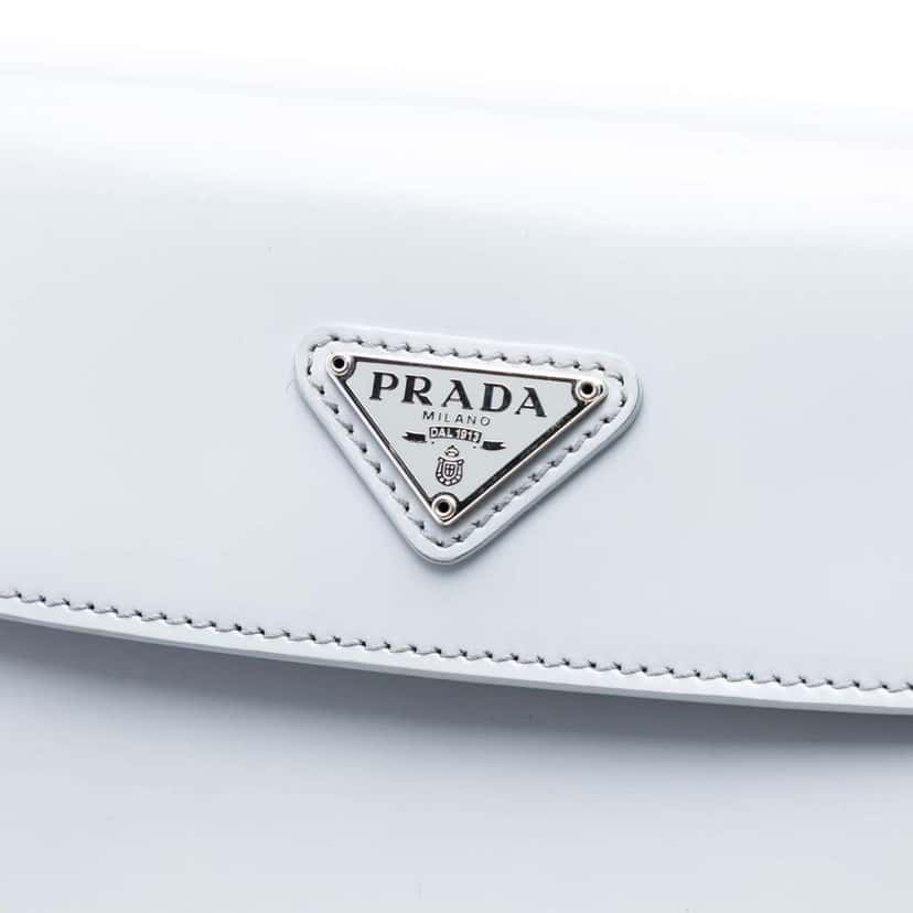 Prada Mini Brushed Leather Cleo Flap Grey Leather Very good condition - Box View