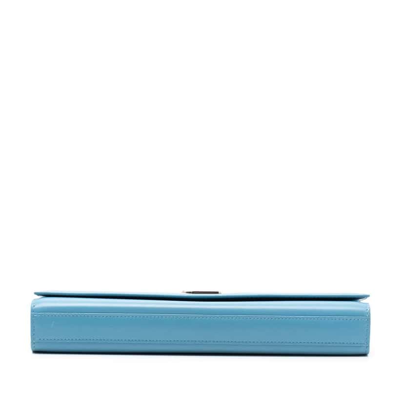 Saint Laurent Smooth Leather Monogram Cassandre Clutch Blue Leather Good condition - Inside View