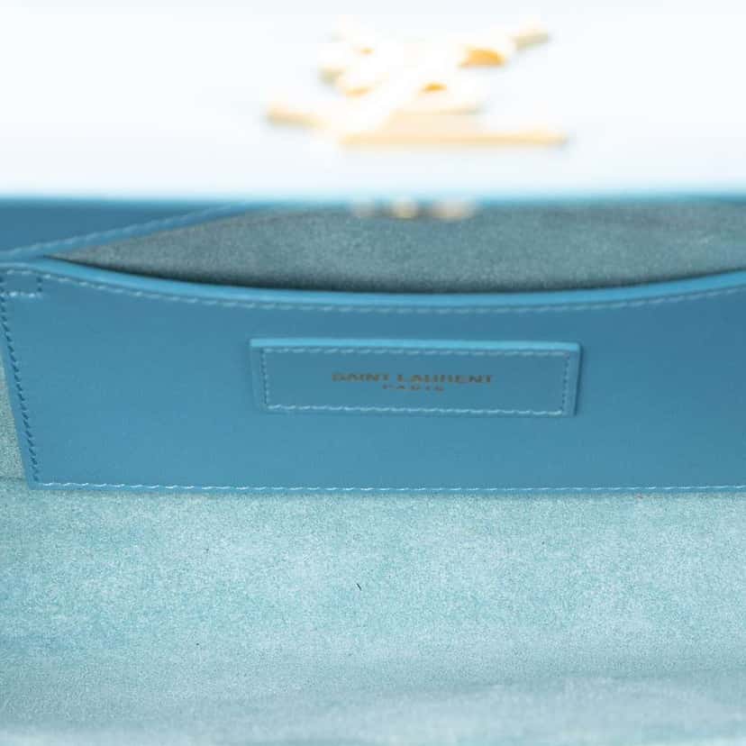Saint Laurent Smooth Leather Monogram Cassandre Clutch Blue Leather Good condition - Model View