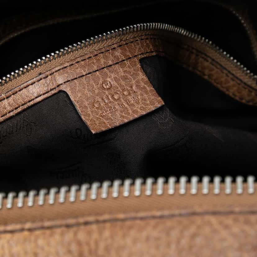 Gucci Large Leather Bamboo Bar Tote Brown Leather Good condition - Box View