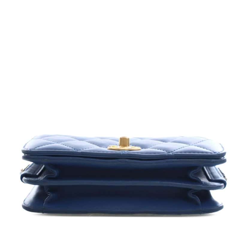 Chanel Small Quilted Calfskin Everyday Chic Flap Blue Leather Good condition - Inside View