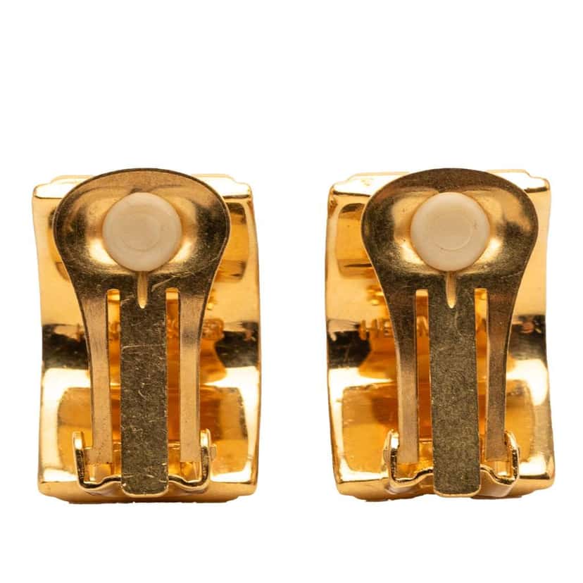 Hermès Enamel Cloisonne Clip On Earrings Red Good condition - Back View