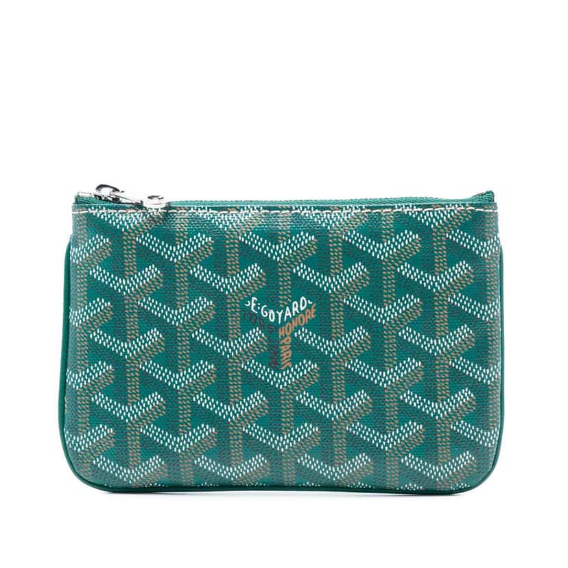 Goyard Mini Goyardine Senat Pochette Green Canvas Good condition - Front View