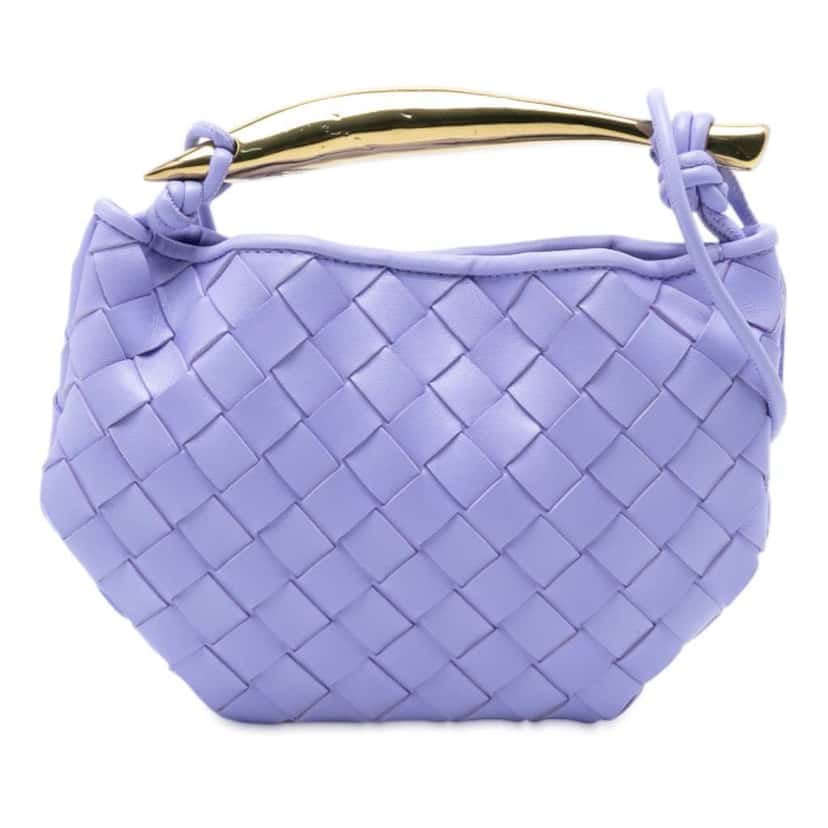 Bottega Veneta Baby Lambskin Intrecciato Sardine Purple Leather Very good condition - Front View