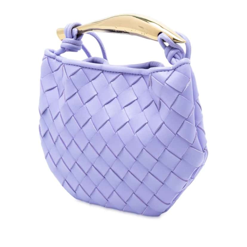 Bottega Veneta Baby Lambskin Intrecciato Sardine Purple Leather Very good condition - Back View