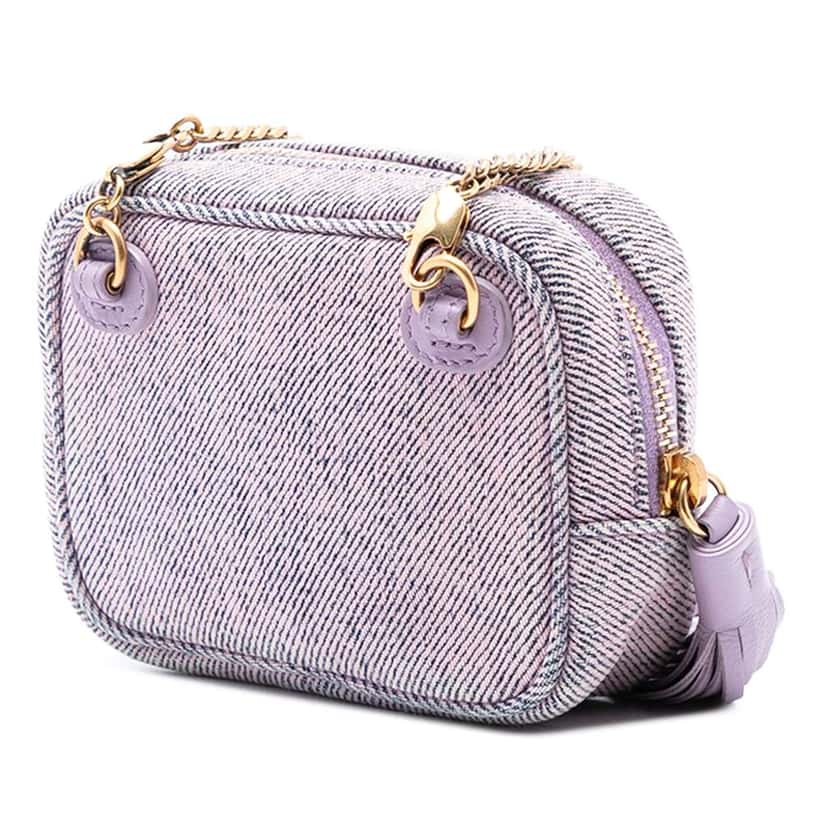 Saint Laurent Baby Matelasse Denim Monogram Lou Camera Bag Purple Denim Very good condition - Back View