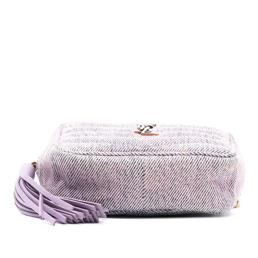 Saint Laurent Baby Matelasse Denim Monogram Lou Camera Bag Purple Denim Very good condition - Inside View