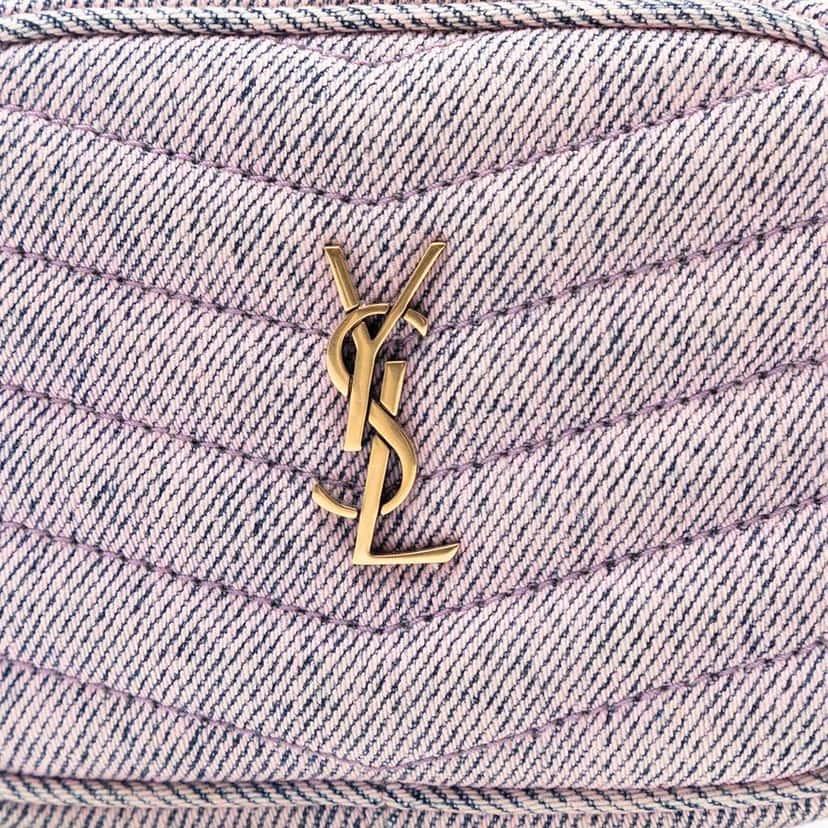 Saint Laurent Baby Matelasse Denim Monogram Lou Camera Bag Purple Denim Very good condition - Box View