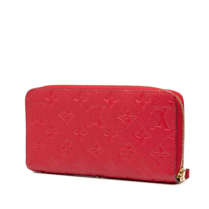 Louis Vuitton Monogram Empreinte Zippy Long Wallet Red Leather Very good condition - Back View