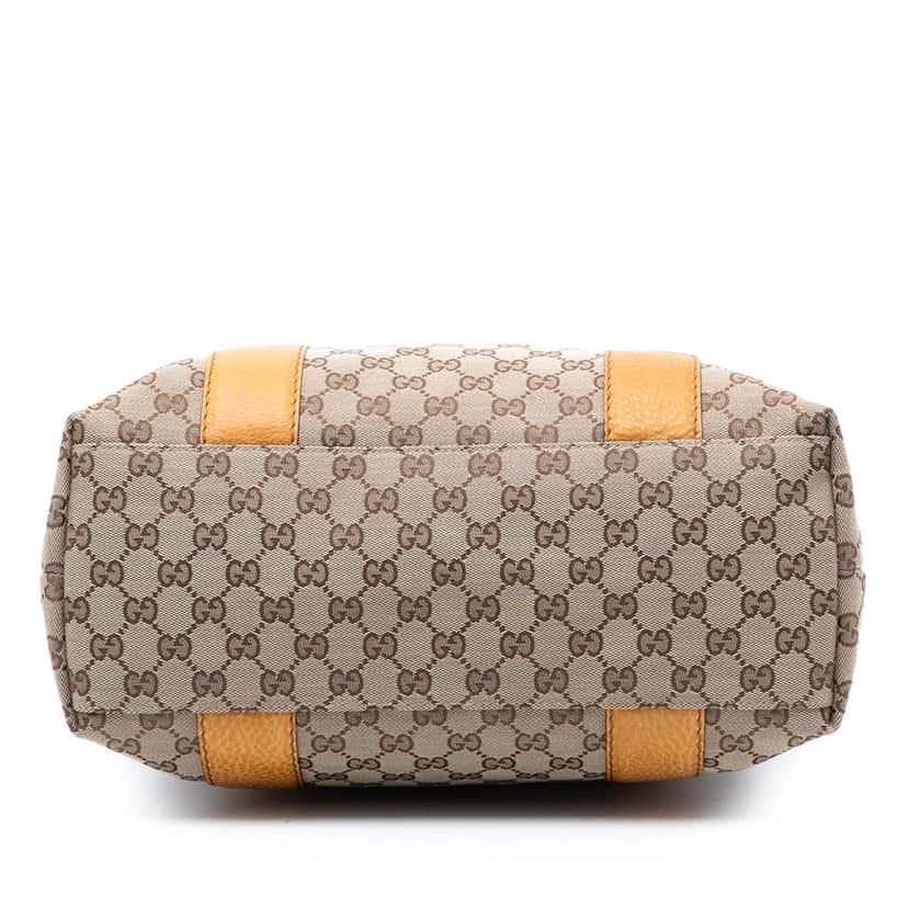 Gucci Large GG Canvas Bamboo Libeccio Tote Brown Canvas Very good condition - Inside View