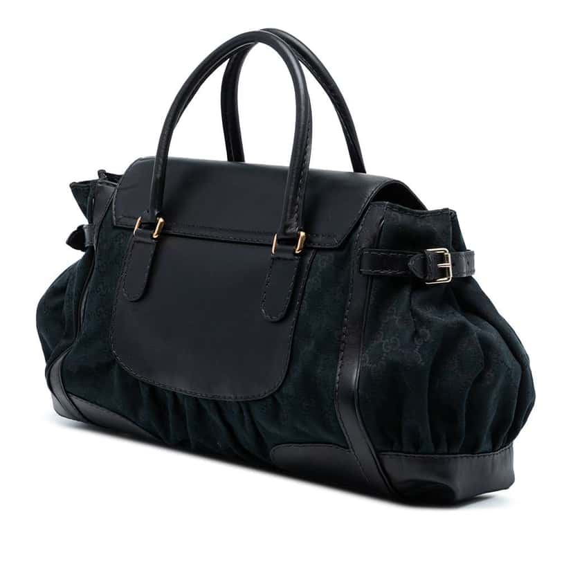 Gucci GG Canvas and Leather Dialux Queen Tote Black Canvas Very good condition - Back View