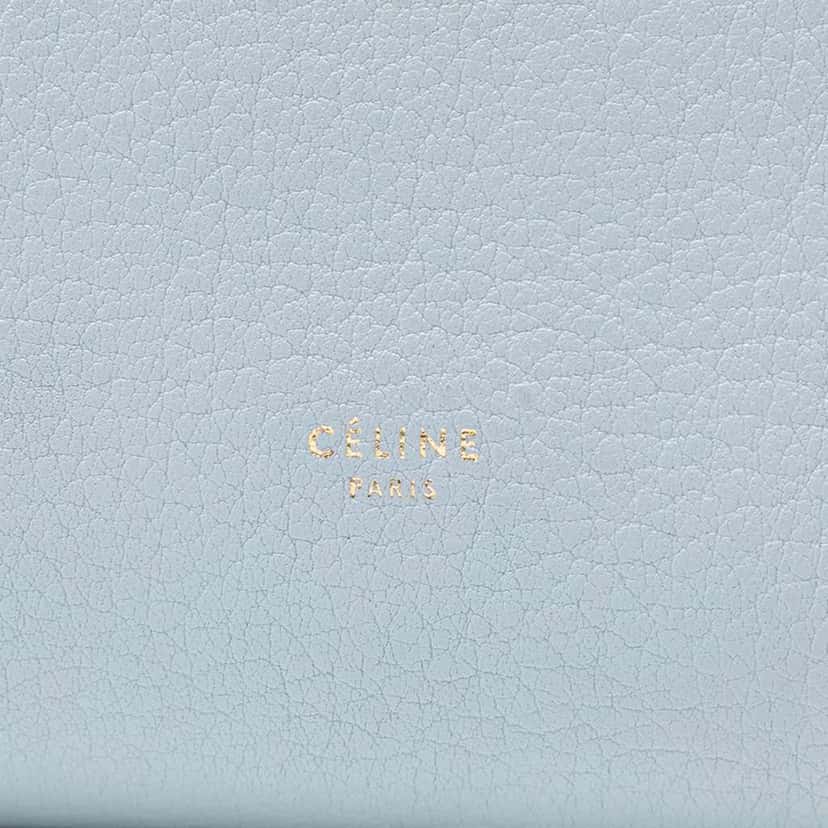 Celine Medium Grained Calfskin Tie Knot Handbag Blue Leather Good condition - Box View