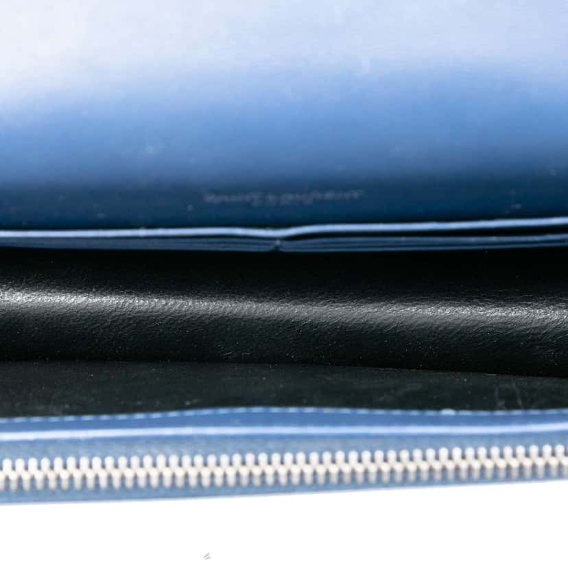 Saint Laurent Smooth Calfskin Monogram Kate Tassel Wallet on Chain Blue Leather Very good condition - Model View