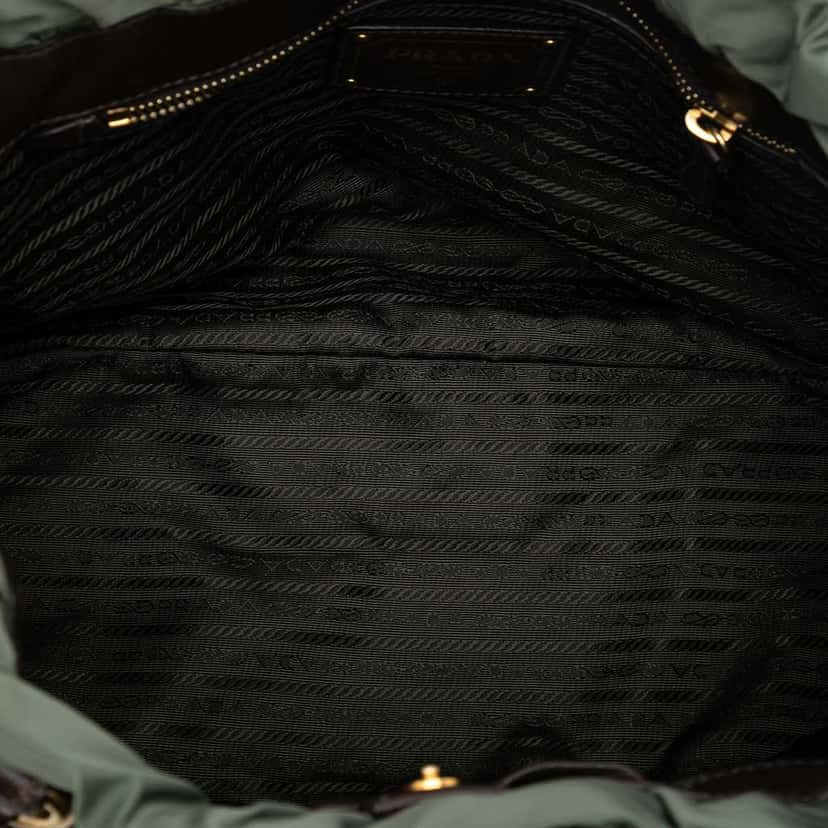 Prada Tessuto Canapa Logo Satchel Green Good condition - Model View