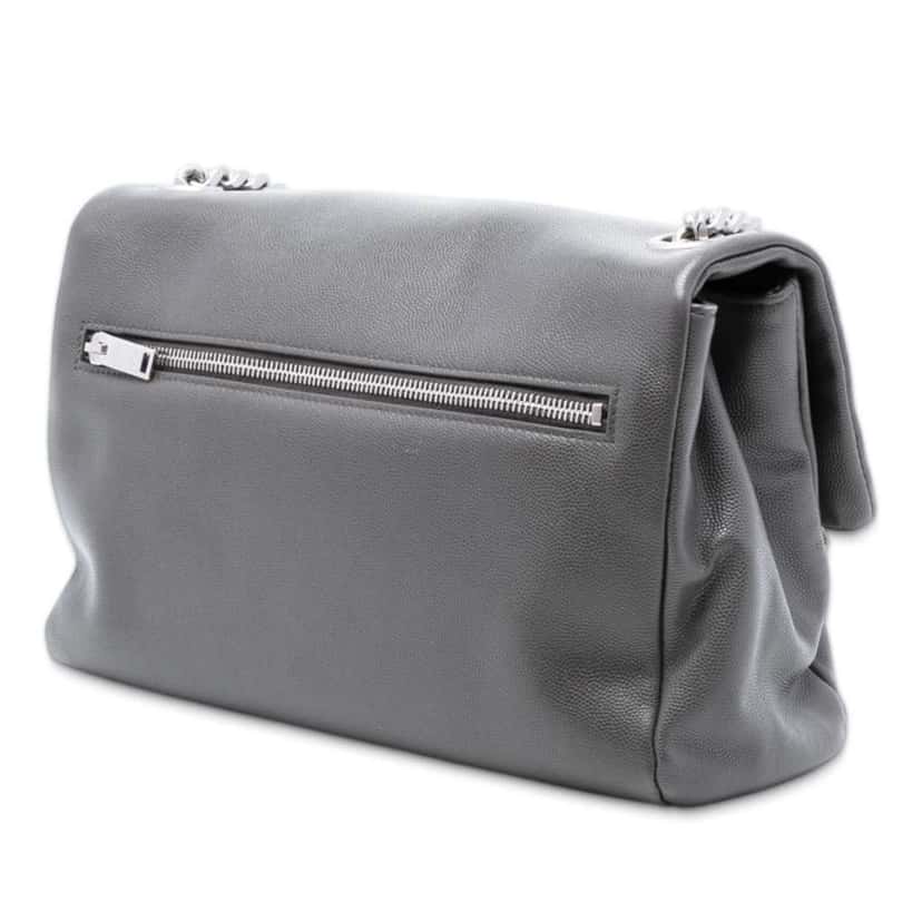 Saint Laurent Medium Grain De Poudre West Hollywood Crossbody Grey Leather Good condition - Back View