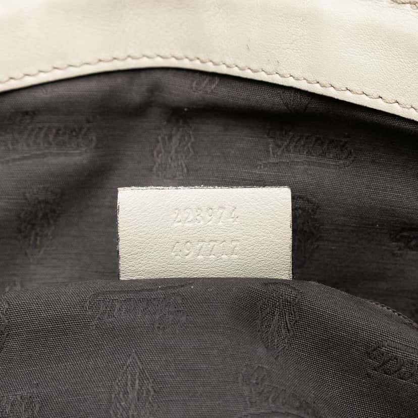 Gucci Guccissima Sukey Satchel White Leather Good condition - Box View