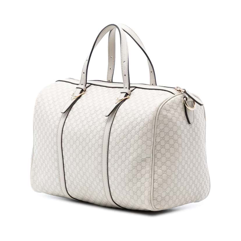 Gucci Microguccissima Nice Boston Bag White Leather Good condition - Back View