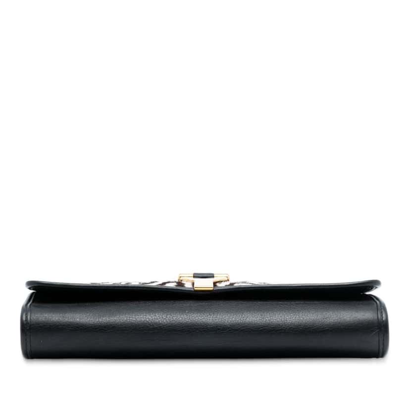 Saint Laurent Pony Hair Leopard Print Chyc Ligne Clutch White Good condition - Inside View