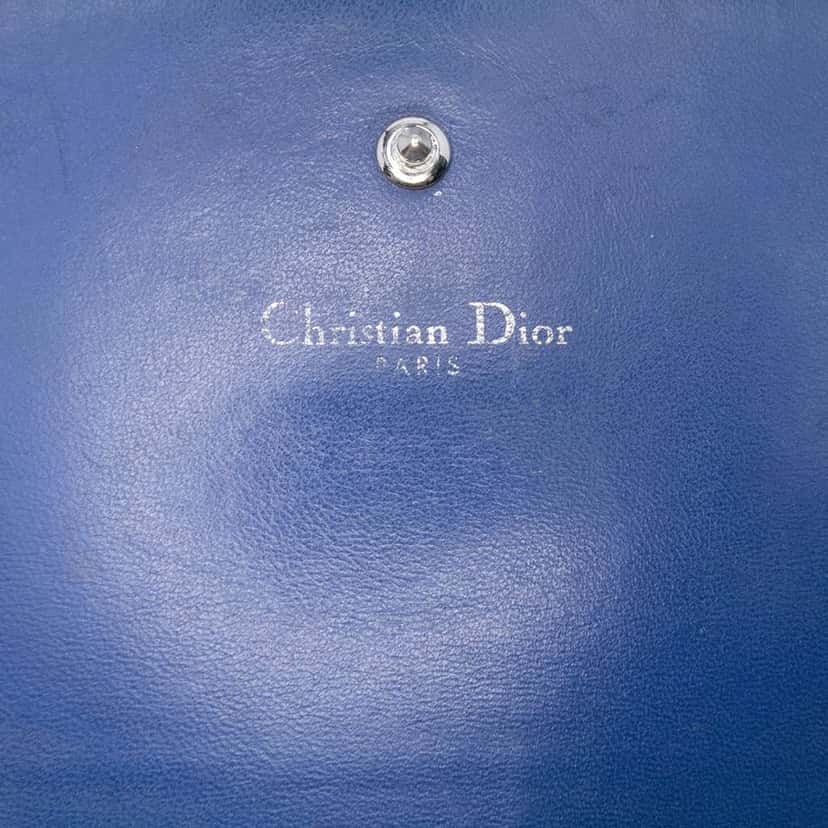 Dior Grained Calfskin Diorama Croisiere Wallet on Chain Blue Leather Good condition - Box View