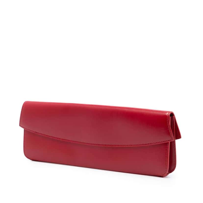 Celine Leather Evening Long Clutch Red Leather Good condition - Back View