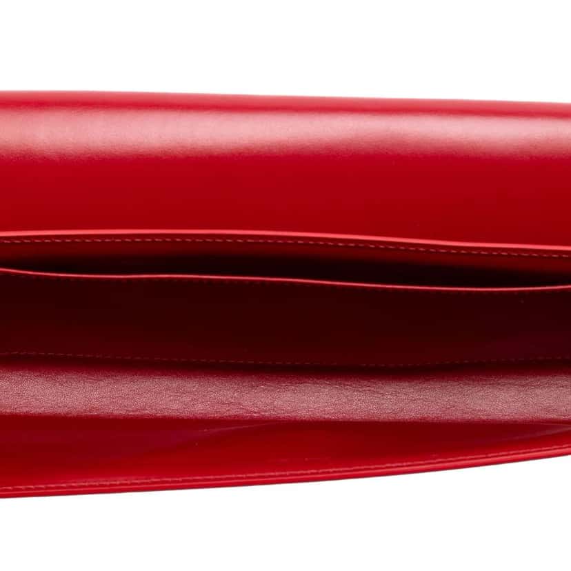Celine Leather Evening Long Clutch Red Leather Good condition - Model View