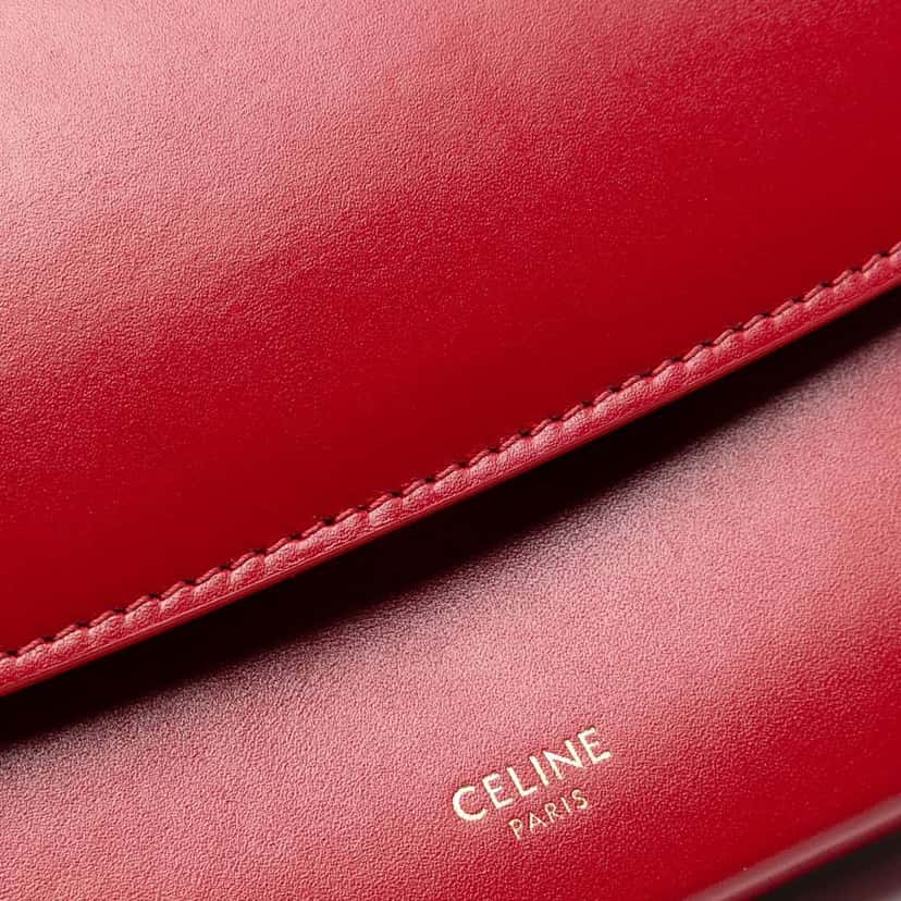 Celine Leather Evening Long Clutch Red Leather Good condition - Box View