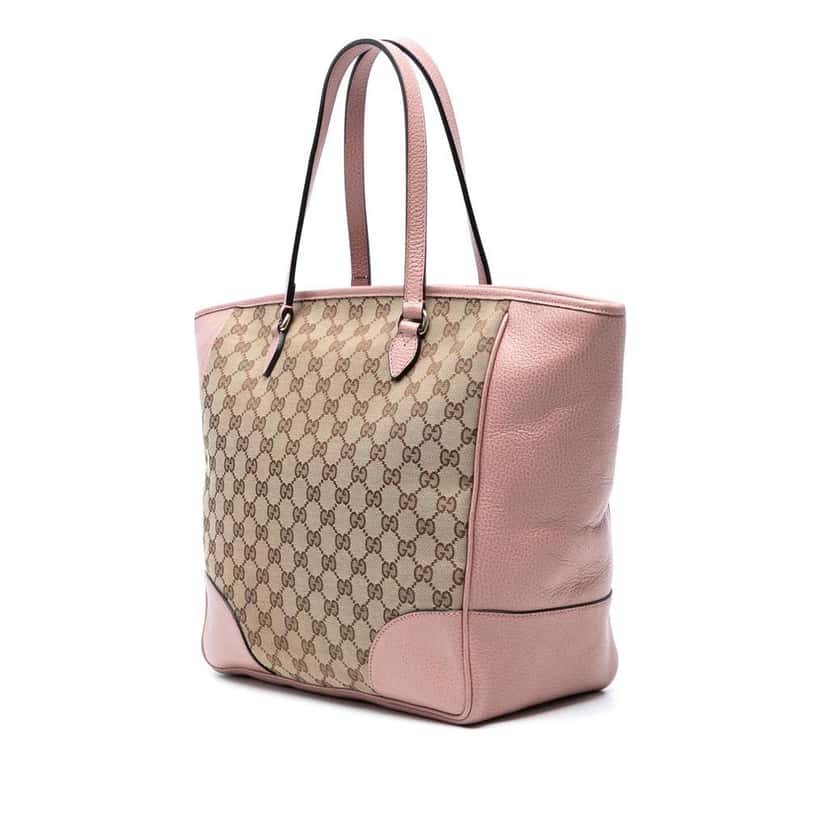 Gucci GG Canvas Bree Zippered Tote Brown Canvas Good condition - Back View