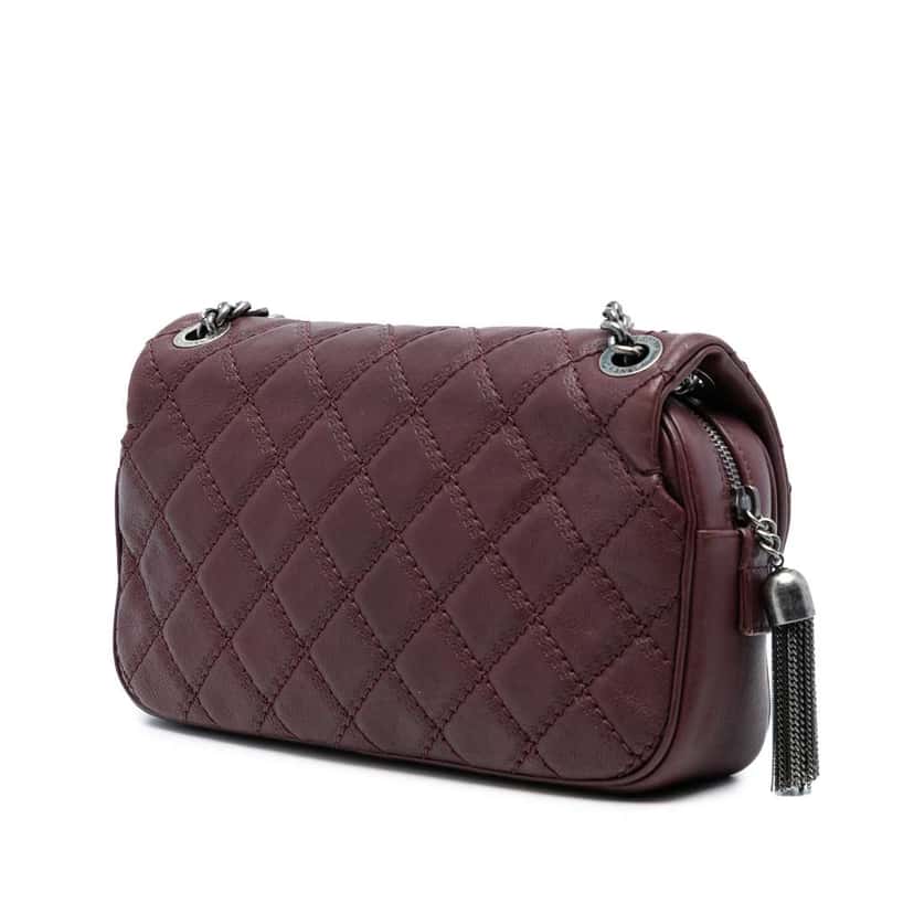 Chanel Paris Edinburgh Medium Calfskin Coco Sporran Flap Red Leather Good condition - Back View