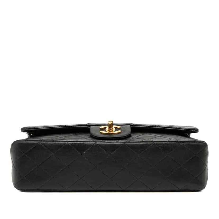 Chanel Medium Classic Lambskin Double Flap Black Leather Good condition - Inside View