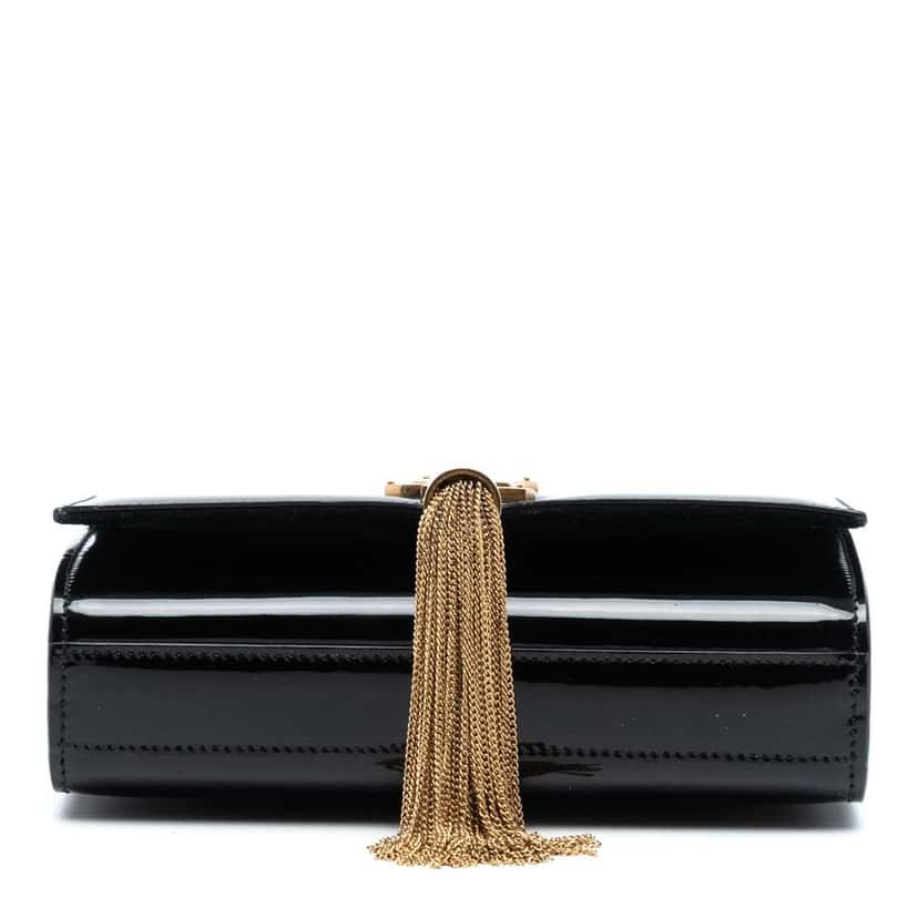 Saint Laurent Small Patent Monogram Kate Tassel Crossbody Black Leather Good condition - Inside View
