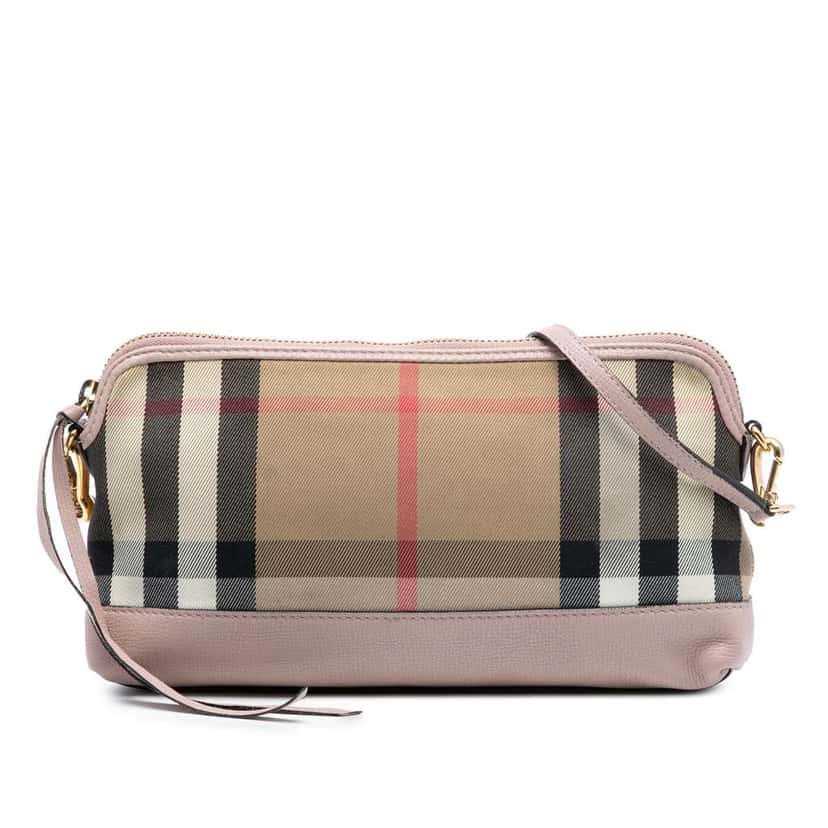 Burberry House Check Canvas Derby Abingdon Crossbody Brown Canvas Good condition - Front View