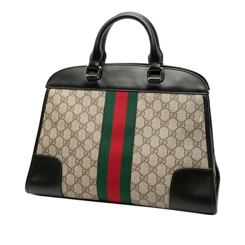 Gucci GG Supreme Web Dome Top Handle Bag Brown Canvas Good condition - Back View