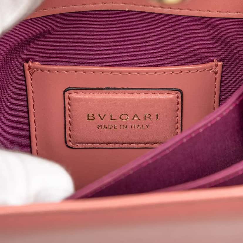 Bvlgari Small Calfskin Serpenti Forever Top Handle Bag Pink Leather Good condition - Box View
