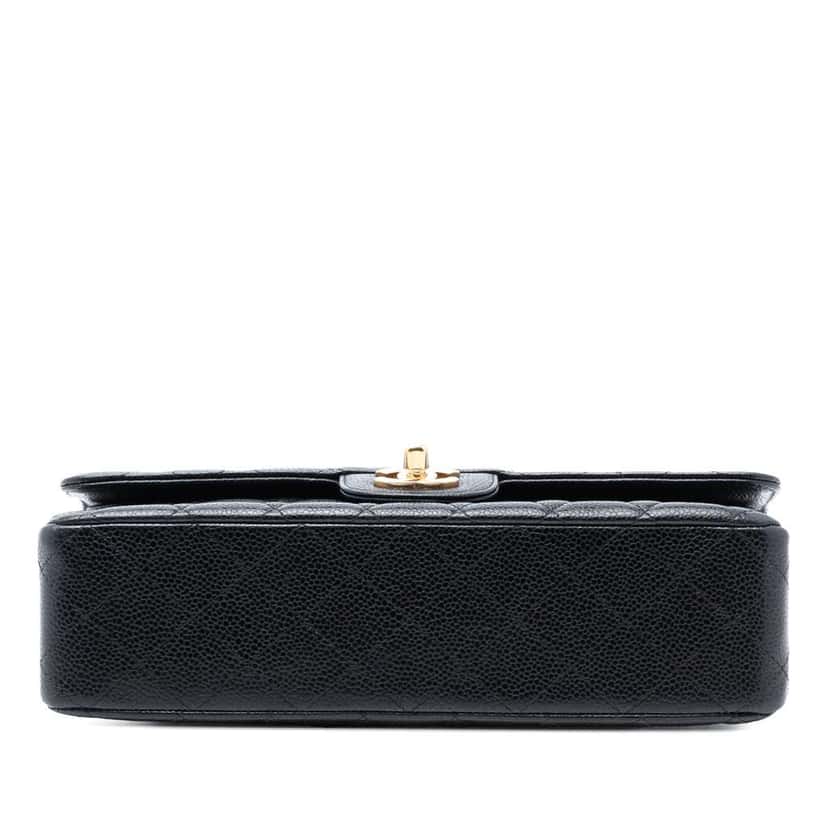 Chanel Medium Classic Caviar Double Flap Black Leather Good condition - Inside View