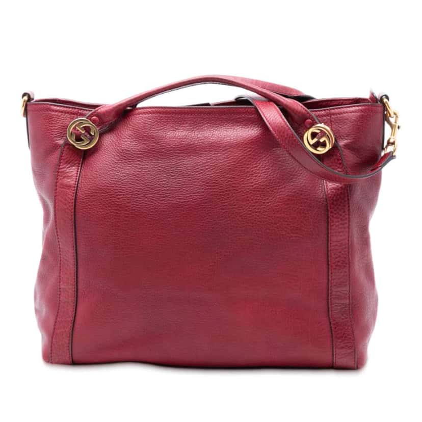 Gucci Medium Leather Miss GG Satchel Red Leather Very good condition - Front View