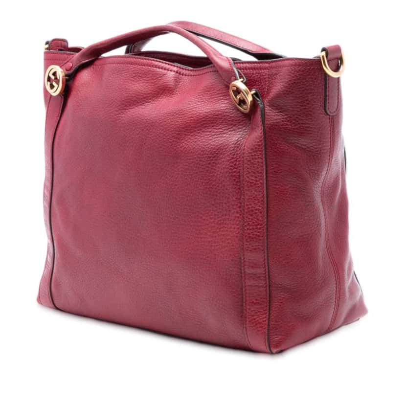 Gucci Medium Leather Miss GG Satchel Red Leather Very good condition - Back View