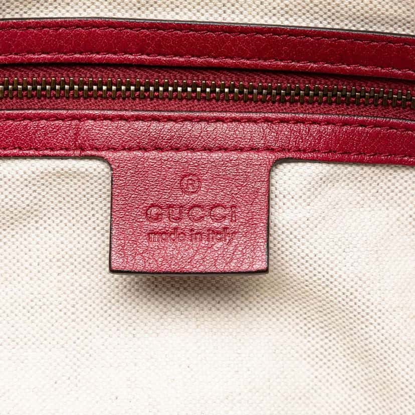 Gucci Medium Leather Miss GG Satchel Red Leather Very good condition - Box View