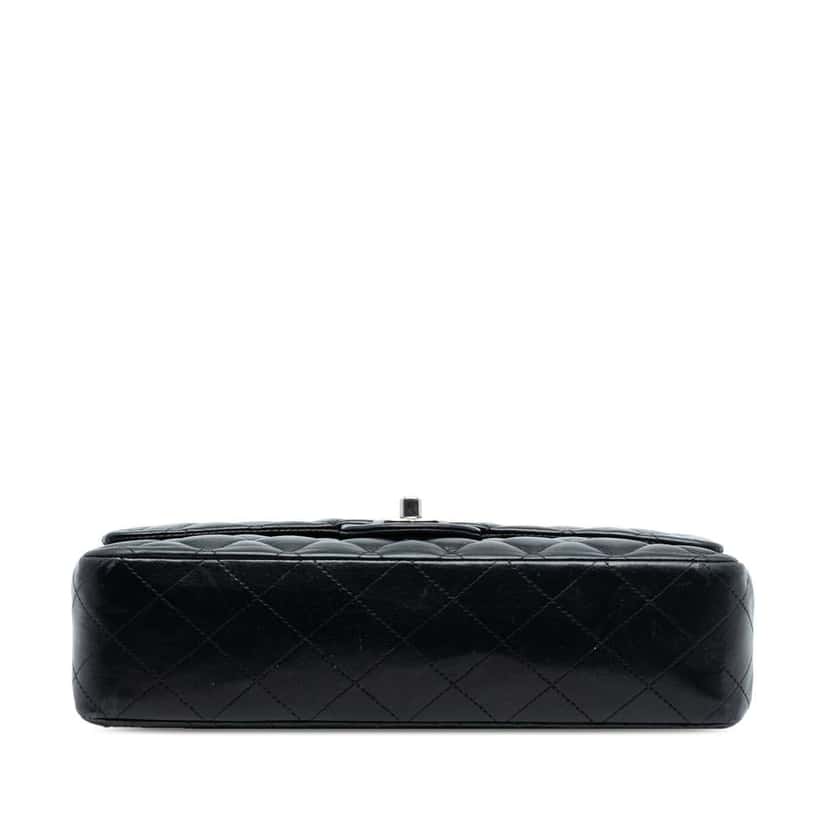 Chanel Medium Classic Lambskin Double Flap Black Leather Good condition - Inside View